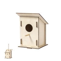Houten vogelhuisje Pecker naturel