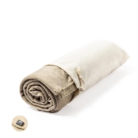 Zachte polyester deken Bibbly naturel