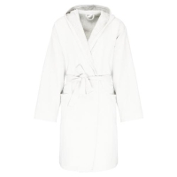 Biologische badjas met capuchon wit,s/m