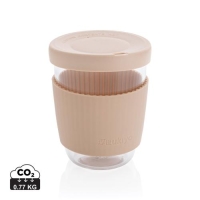 Ukiyo glazen drinkbeker met sleeve bruin