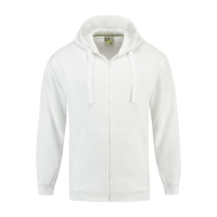 Sweat vest met capuchon wit,l