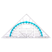 Geodriehoek Pythagoras blauw