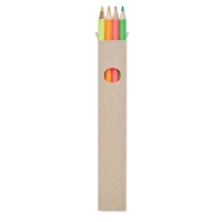 4 markeerpotloden in doosje Bowy multicolour