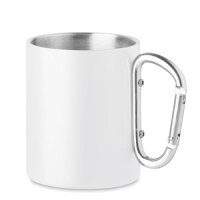 Metalen mok dubbelwandig Trumba 300 ml wit