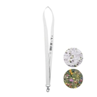 Zaadpapier lanyard met haak Lansee wit