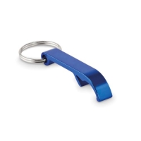 Gerecyclede aluminium sleutelhanger flesopener blauw
