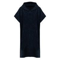 Unisex badponcho met capuchon navy,s/m