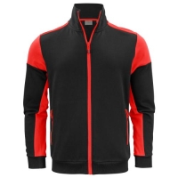 Prime sweater full zip heren zwart/rood,l