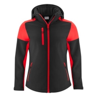 Prime softshell jacket dames zwart/rood,l
