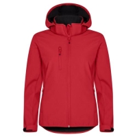 Dames jas Classic Softshell Hoody rood,l
