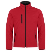 Gewatteerde softshell jas rood,l