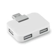 USB Hub, 4 poorten Square wit