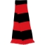 Gestreepte sjaal met franjes rood/zwart