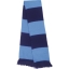 Gestreepte sjaal met franjes navy/hemelsblauw
