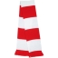 Gestreepte sjaal met franjes rood/wit