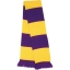 Gestreepte sjaal met franjes purple/yellow