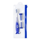Tandenborstel en zandloper in etui blauw