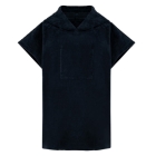 Badstof kinderponcho met capuchon navy,6-10