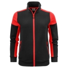 Prime sweater full zip dames zwart/rood,l