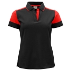 Prime polo dames zwart/rood,l
