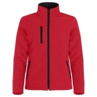 Gewatterde softshell jas dames rood,l
