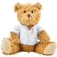 Teddybeer met hoodie wit