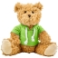 Teddybeer met hoodie groen