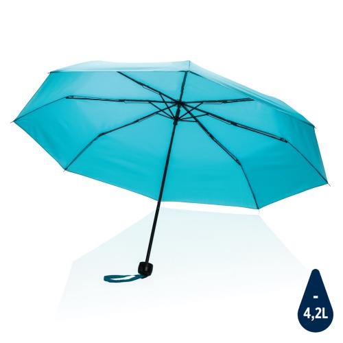 20.5 inch Impact AWARE RPET mini paraplu blauw
