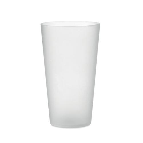 Frosted PP cup 550 ml Festa cup transparant/wit