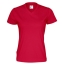 Dames T-shirt V-hals ecologisch Fairtrade katoen rood,l