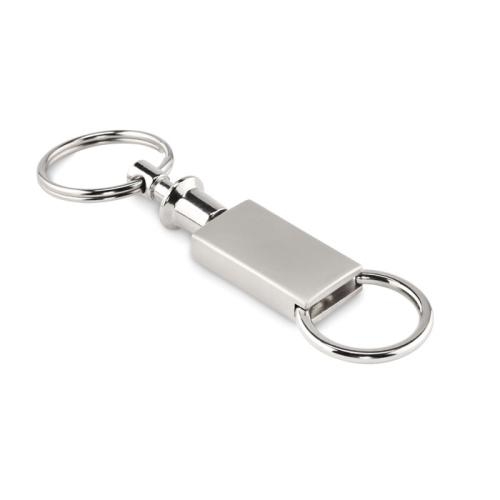 2-in1 sleutelhanger Keysplit mat zilver