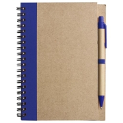 A5 recycle notitieboekje met pen blauw