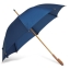 Paraplu met houten handvat blauw