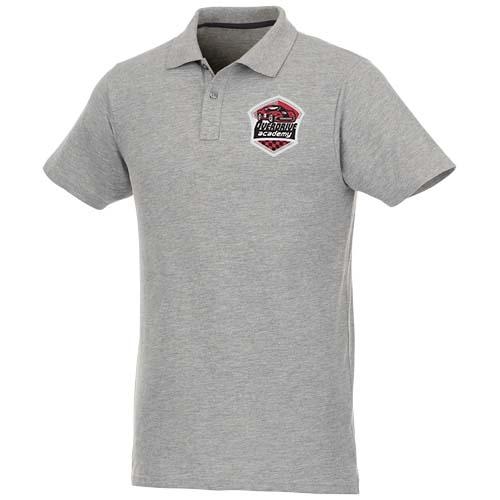 Helios herenpolo korte mouw heather grijs,l