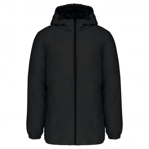 Gerecyclede parka met capuchon unisex zwart,2xl