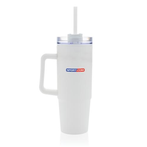 Plastic drinkfles met handvat 900 ml wit