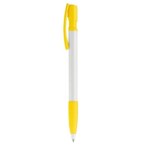 Balpen Nash grip hardcolour wit/geel