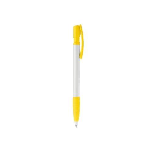 Balpen Nash grip hardcolour wit/geel