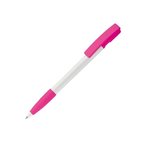 Balpen Nash grip hardcolour wit/roze