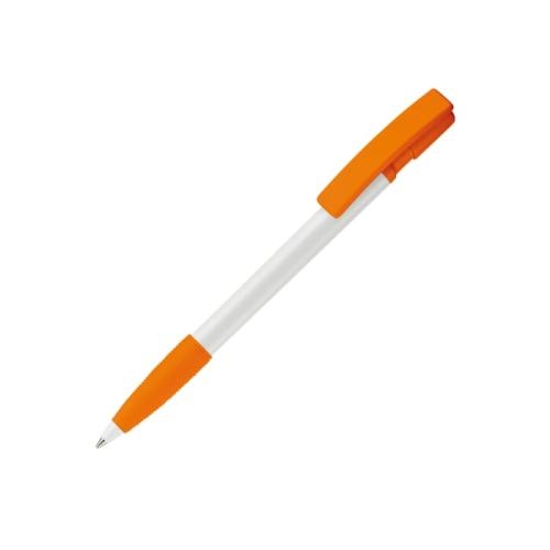 Balpen Nash grip hardcolour wit/oranje