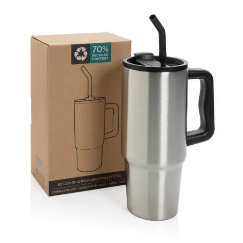 Embrace RVS drinkbeker handvat  900 ml zilver