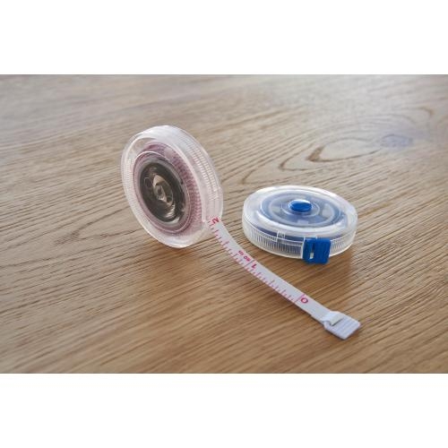 Plastic oprolbare meetlint Theo wit