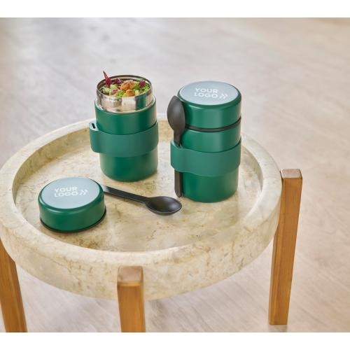 RVS dubbelwandige lunchpot Niko zwart