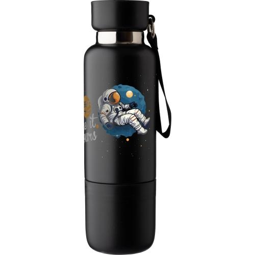 Dubbelwandige rvs fles Lieselotte blauw