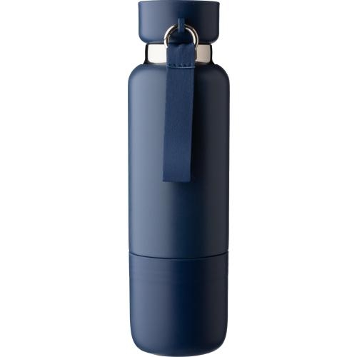 Dubbelwandige rvs fles Lieselotte blauw