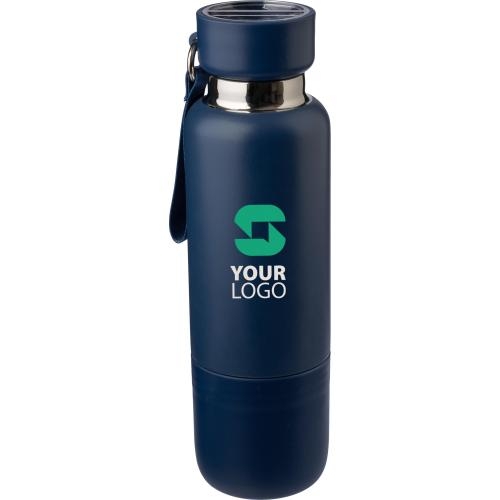 Dubbelwandige rvs fles Lieselotte blauw