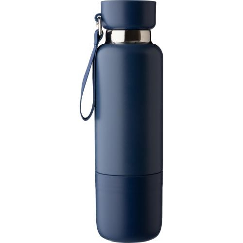 Dubbelwandige rvs fles Lieselotte blauw