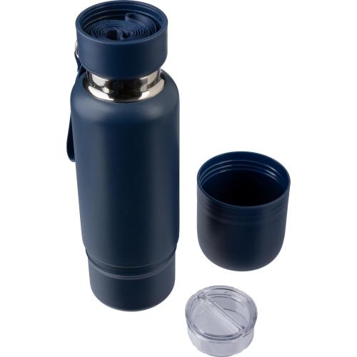 Dubbelwandige rvs fles Lieselotte blauw