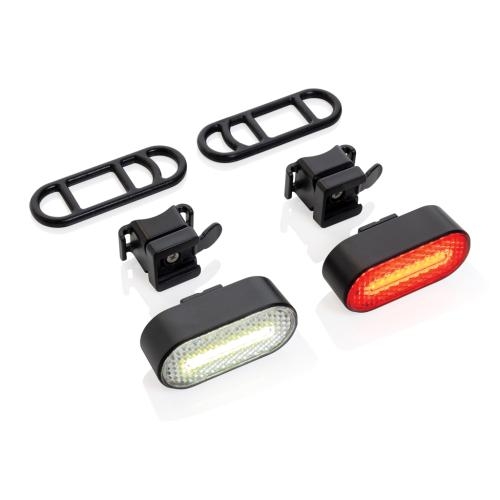 Oplaadbare fietslampjes Lumino zwart