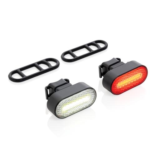 Oplaadbare fietslampjes Lumino zwart